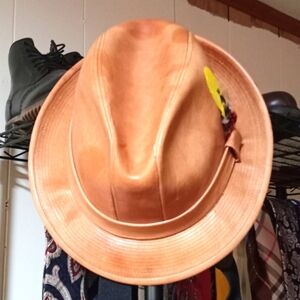 Genuine leather fedora